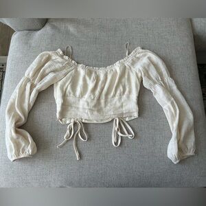 Le Lis Cream Off the Shoulder Top with Relaxed Fit